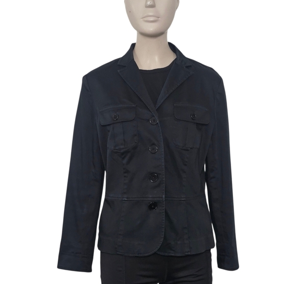 Lauren Ralph Lauren Women's Cropped Black Blazer Size M - Picture 2 of 8